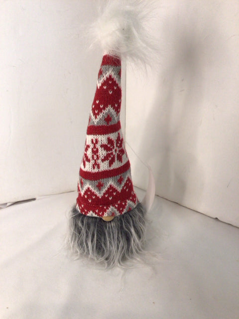 Red/Gray Knit Gnome Holiday Item