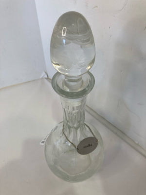 Clear Glass Etched Decanter