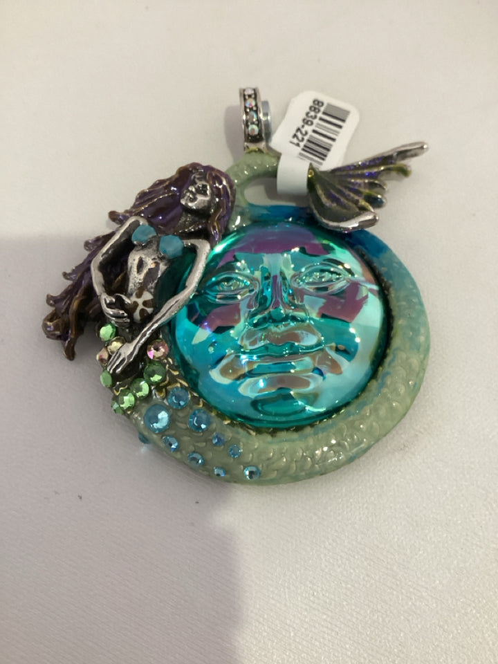 Kirk's Folly Blue Mermaid Rhinestone Pendant