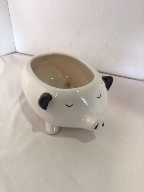 White Ceramic Pig Planter