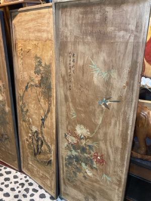 Oriental Cream/Multi Wood Set of 4 Framed Art