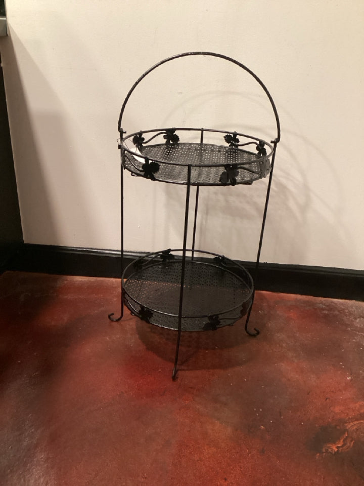 Black Metal Tiered Plant Stand