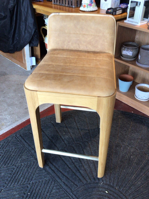 Denver Modern Modern Leather Brown Barstool/Bar Stool 38H42K9S