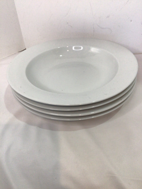 Set of 4 White Ceramic Bowl Set