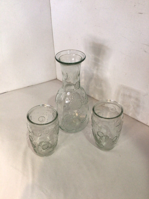 3 piece Clear Glass Lemonade Glasses Carafe