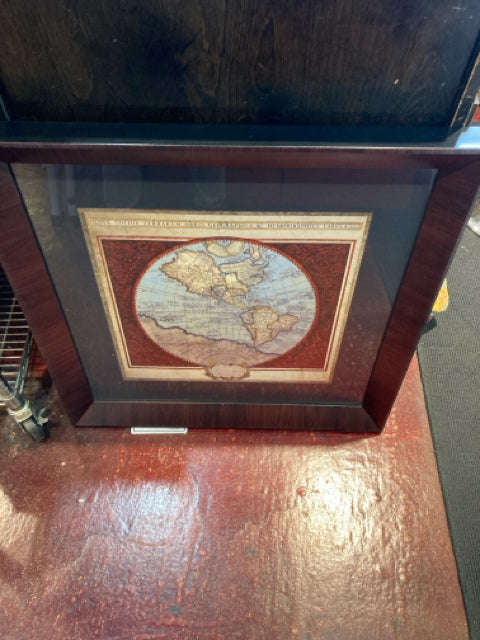 Multi-Color World Globe Framed Art