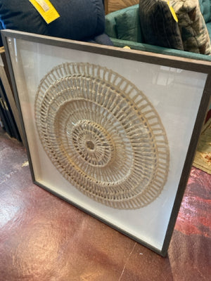 Wall Decoration Natural/White Wheel Framed Art