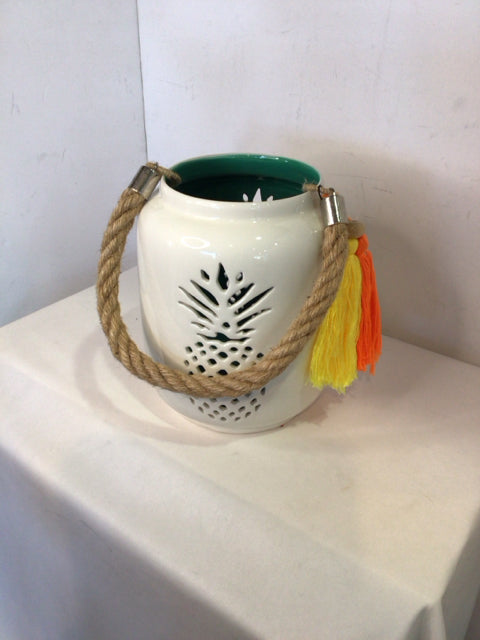 White Ceramic Pineapple Lantern