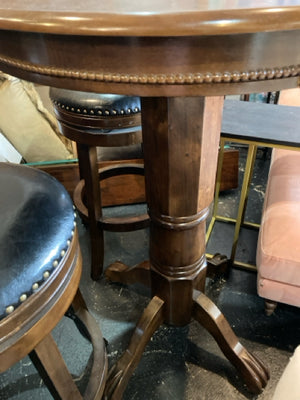 Pub Wood Round 2 Chairs Brown/black Table & Chairs