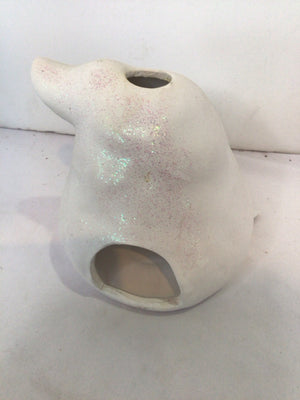 Halloween White Ceramic Candle Holder Ghost Holiday Item