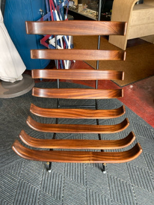 Martin Eisler Mid-Century Wood/Marble Slat Back Sling Brown Chair