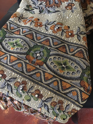 Brown/Multi Polyester Fringe Throw