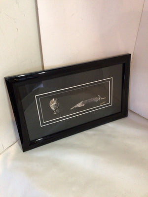 Signed Print Black/Gray Cats Framed Art