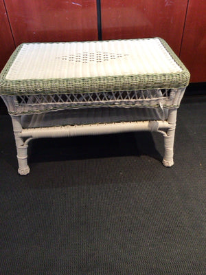 Faux Wicker Green/Beige Table