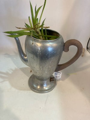 Vintage Silver Coffee Pot Planter