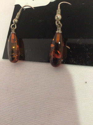 Orange Dangle Beads Earrings