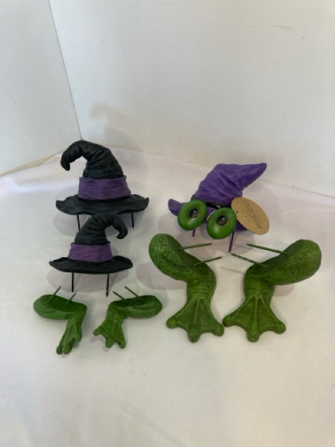 New Creative Halloween Green/Purple Ceramic Witch Frogs Holiday Item