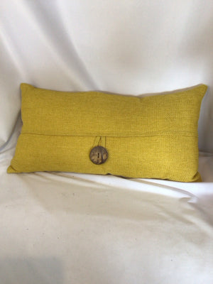 Down Mustard Polyester Button Pillow