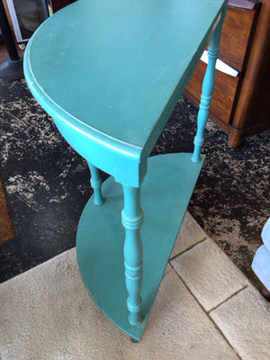 Demi Lune Wood Teal Table