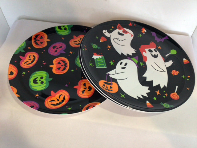 Halloween Black/Multi Melamine Jack o'Lantern Set of 5 Holiday Item