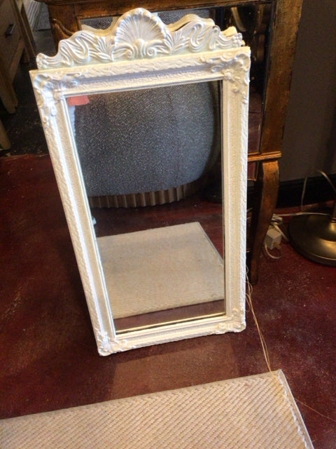 Vintage White Wood Mirror