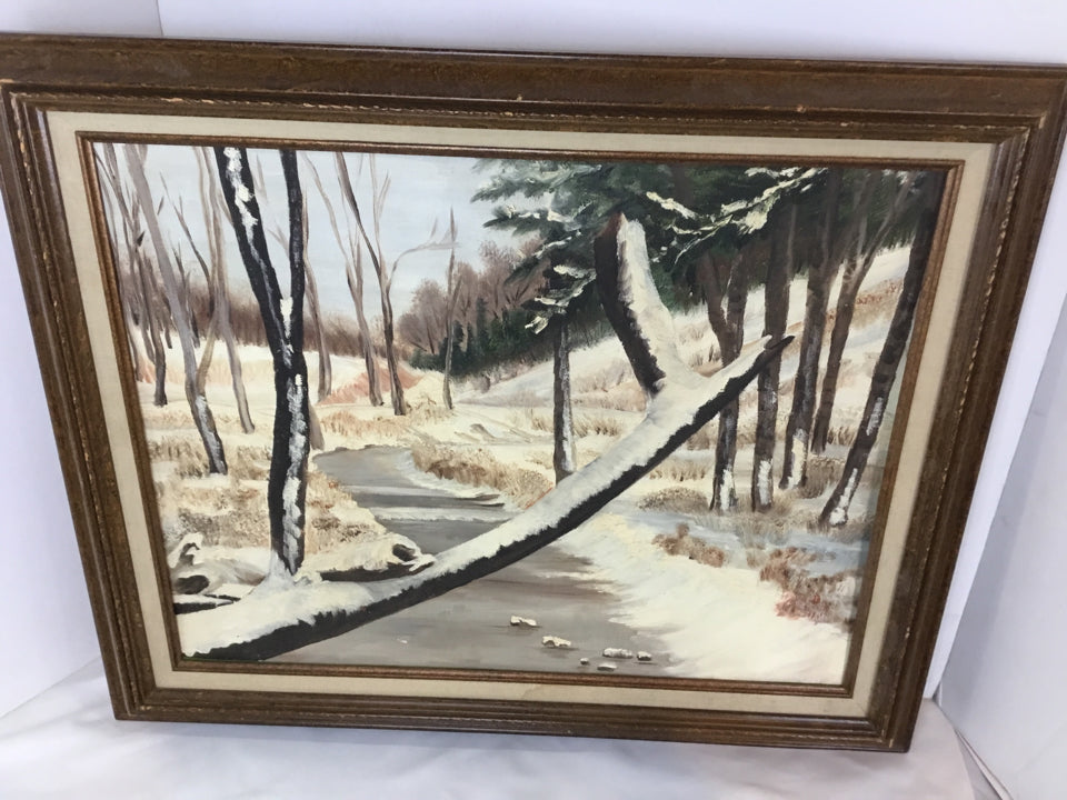Vintage Gray Trees Framed Art