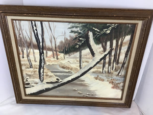 Vintage Gray Trees Framed Art