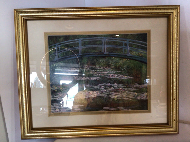 Impressionism Blue/Multi Bridge Framed Art