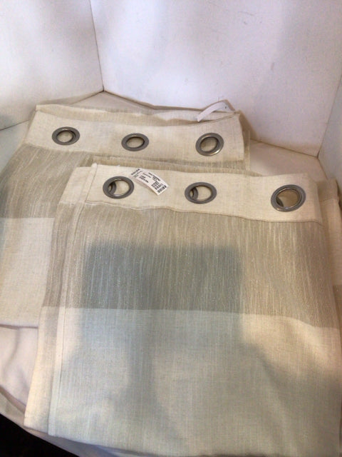 Home Maison Pair Cream/Tan Grommet Top Draperies/Curtains