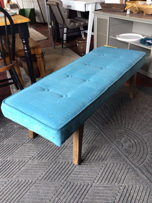 At home Upholstered Seat Teal/Brown Bench
