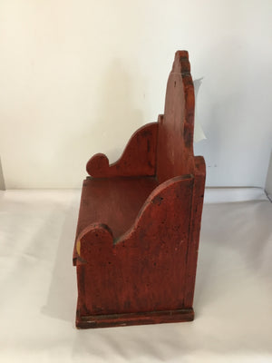 Wall Hanging Red Wood 2 Tiers Shelf