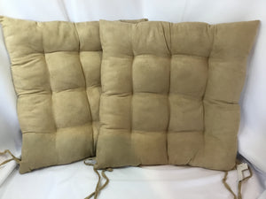 Chair Tan Ultrasuede Pair Tufted Cushion