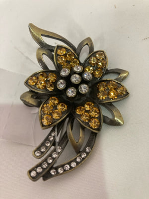 VITA Silver/Gold Flower Cubic Zirconia Pin