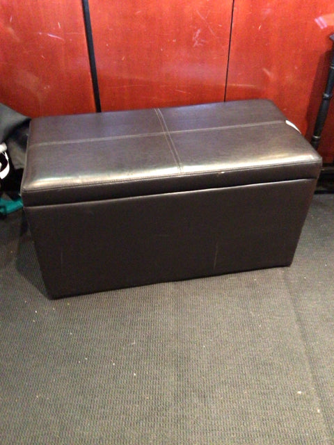 Storage Vinyl Brown Bench