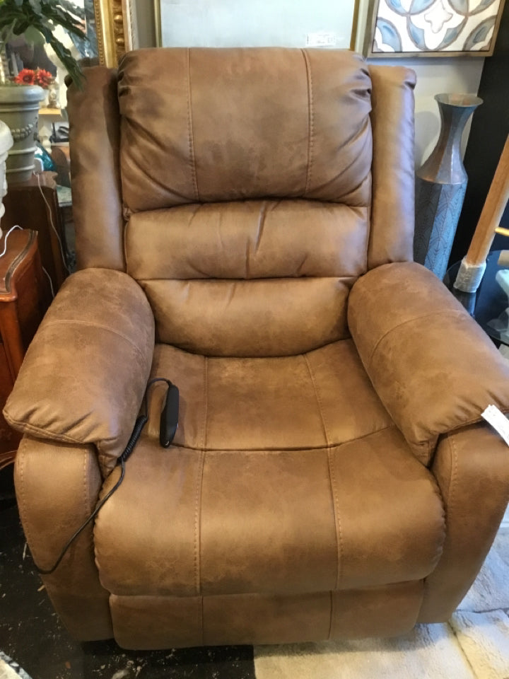 Ashley Electric Vinyl Life Brown Recliner