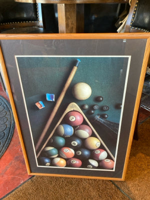 Multi-Color Pool Table Framed Art