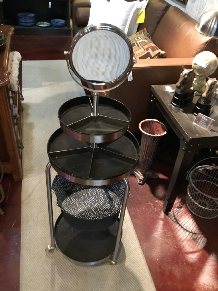 Rolling Plastic Divided Black Cart