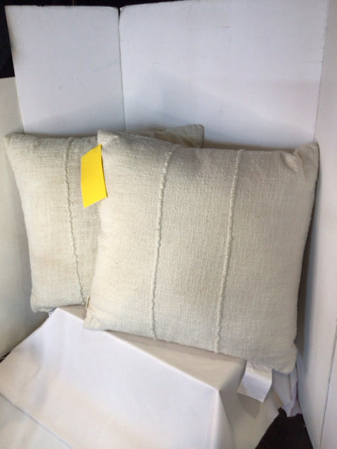 World Market Pair Cream Nubby Pillow Set