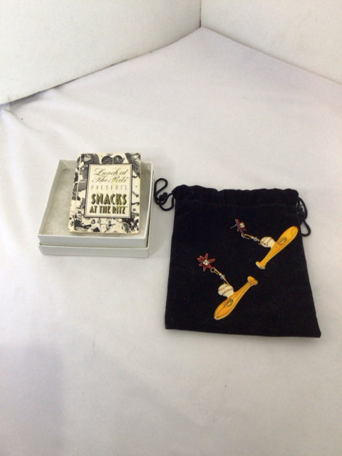 Enamel Baseball Earrings
