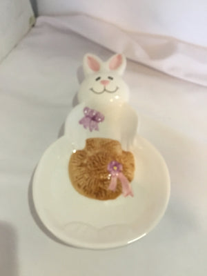 Easter Ceramic Divided Rabbit Holiday Item