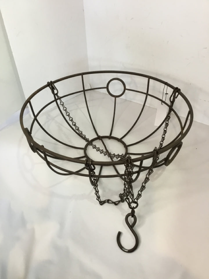 Outdoor/Outside Black Metal Hanging Basket