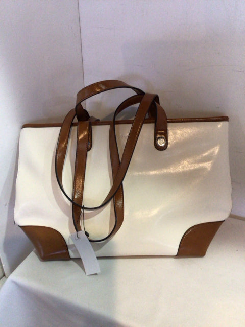 Leather Brown/White Purse