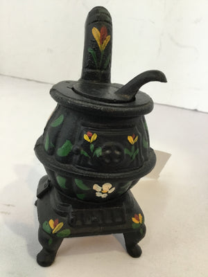 Miniature Black Cast Iron Stove Figurine