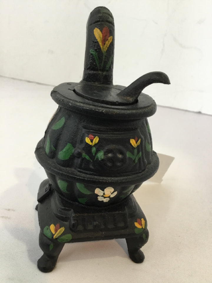 Miniature Black Cast Iron Stove Figurine