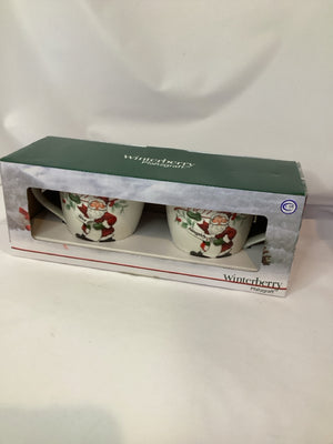 PFALTZGRAFF Christmas White/Red Ceramic Mug Pair Holiday Item