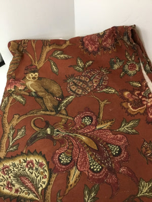 Studio Rust/Brown Polyester Monkey Floral Shower Curtain