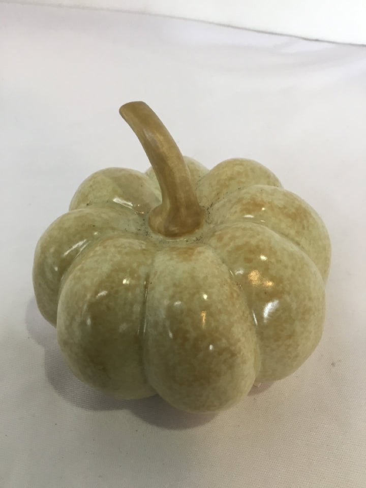 Christmas Tan Ceramic Pumpkin Holiday Item