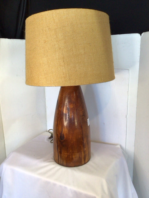 Vintage Brown Wood Lamp