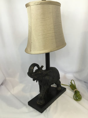 Black Resin Elephant Lamp