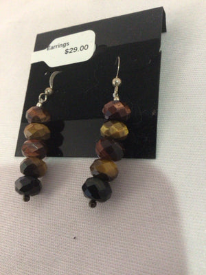 Brown Dangle Beads Earrings